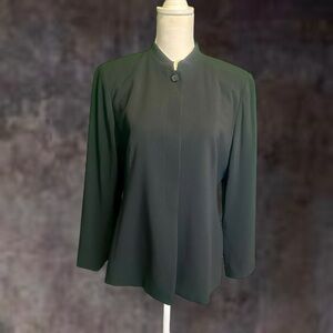 Emanuel Ungaro Black Wool Button-Up Suit Jacket Size 12